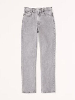 NWT Abercrombie Ultra High Rise 90s Straight Jean Light Grey 24L